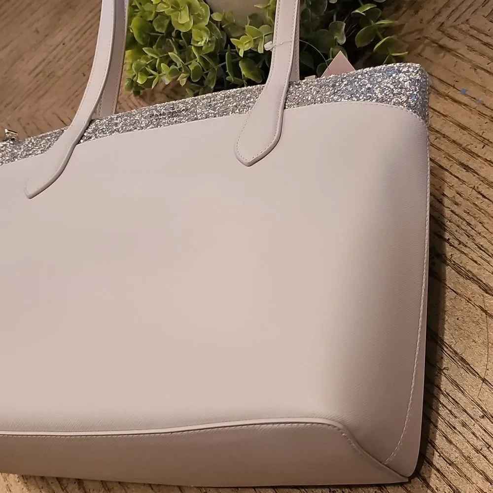 Kate Spade Gray Glitter Tote NWT